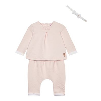 Baker by Ted Baker Baby girls' pink quilted top and trousers set